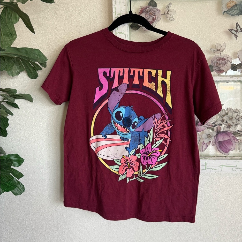 Disney Stitch Graphic T Shirt Women’s Size Small Red Lilo and Stitch Tee